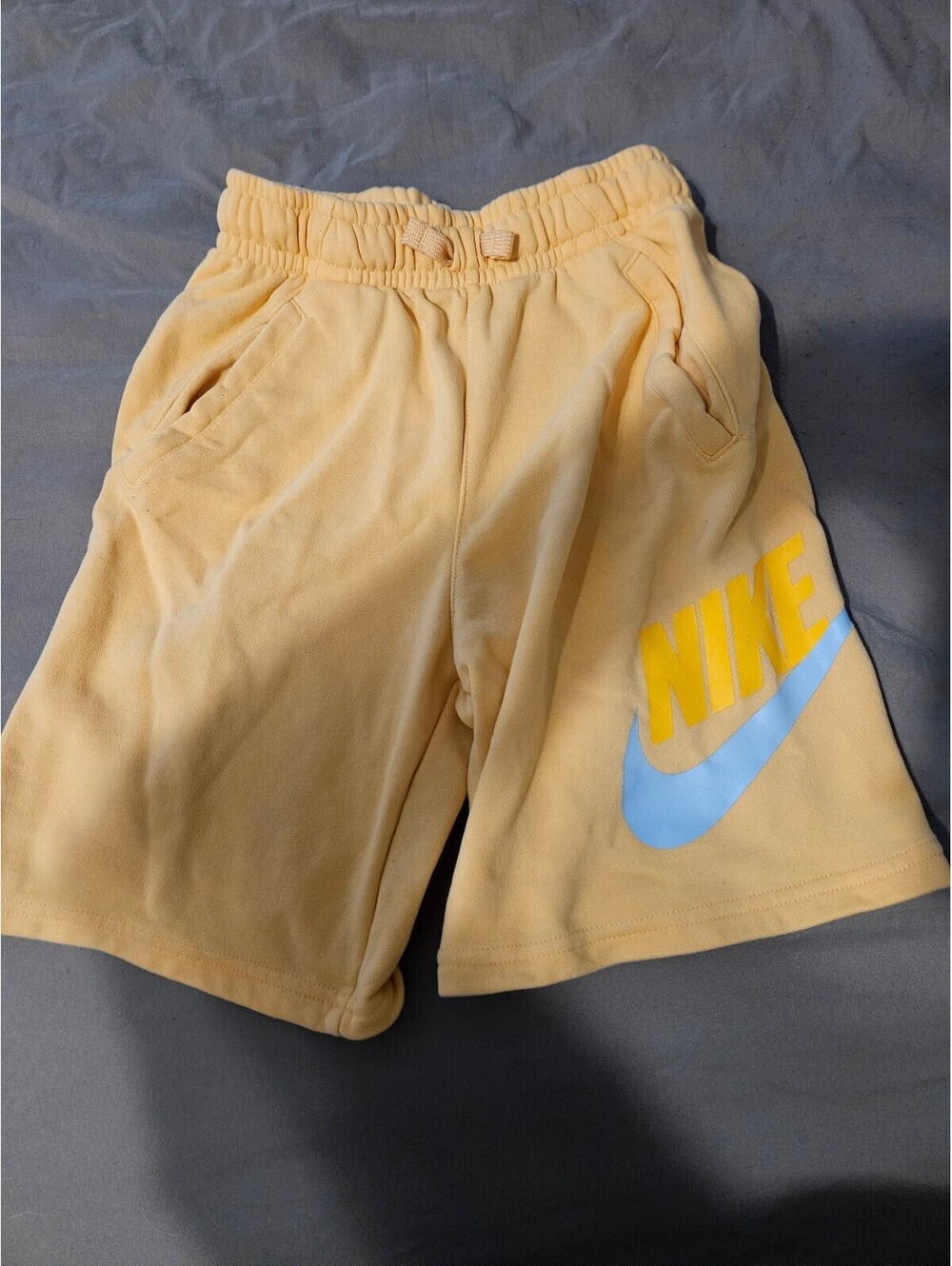 Nike Yellow Athletic Sweat Shorts with Logo